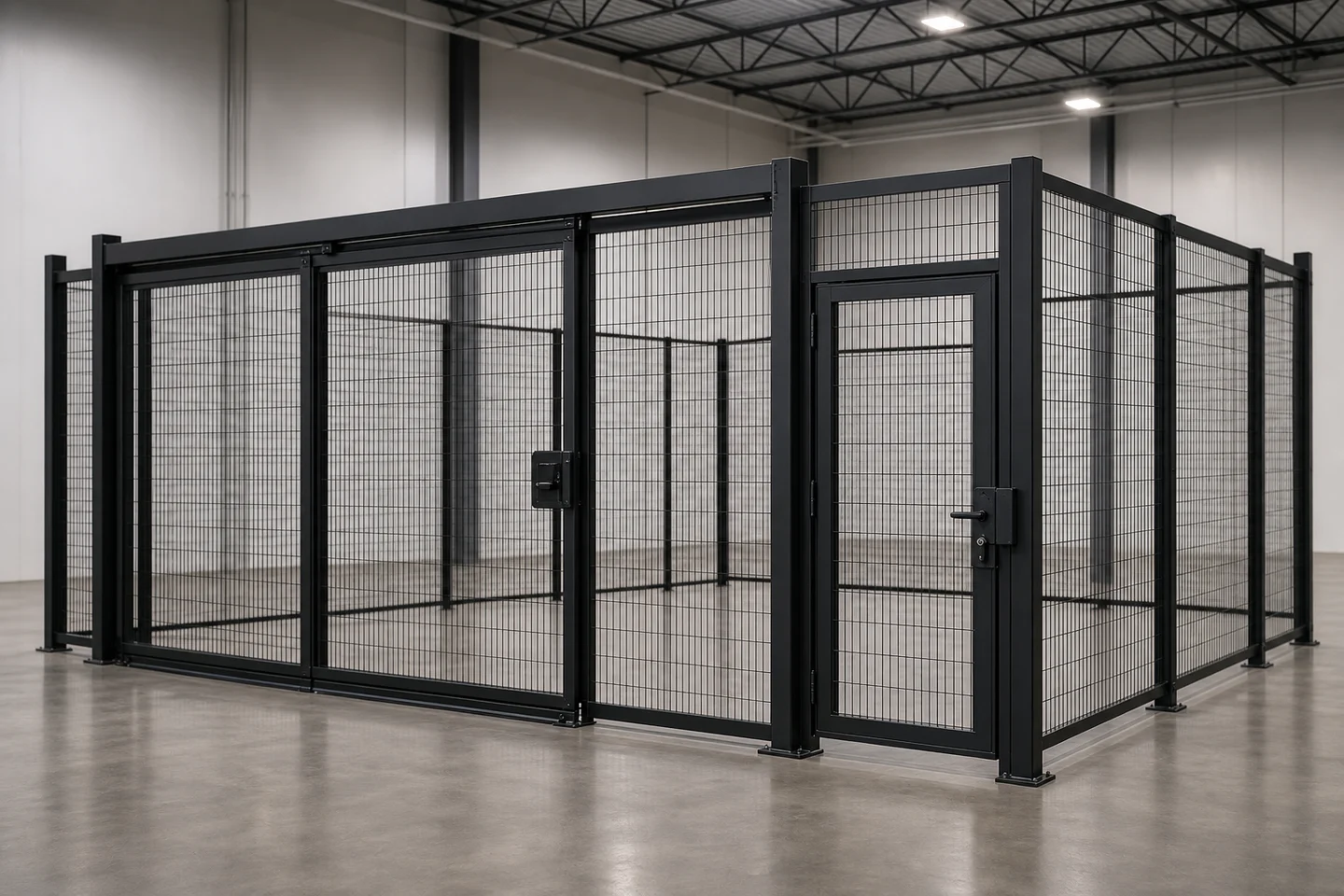 Black Warehouse Partition Fence