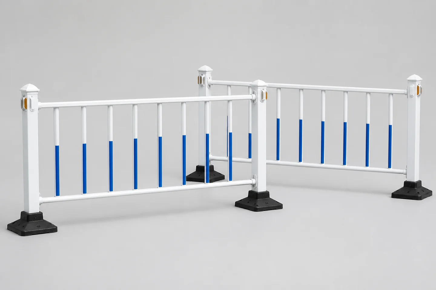 Complete white and blue municipal barrier panel system
