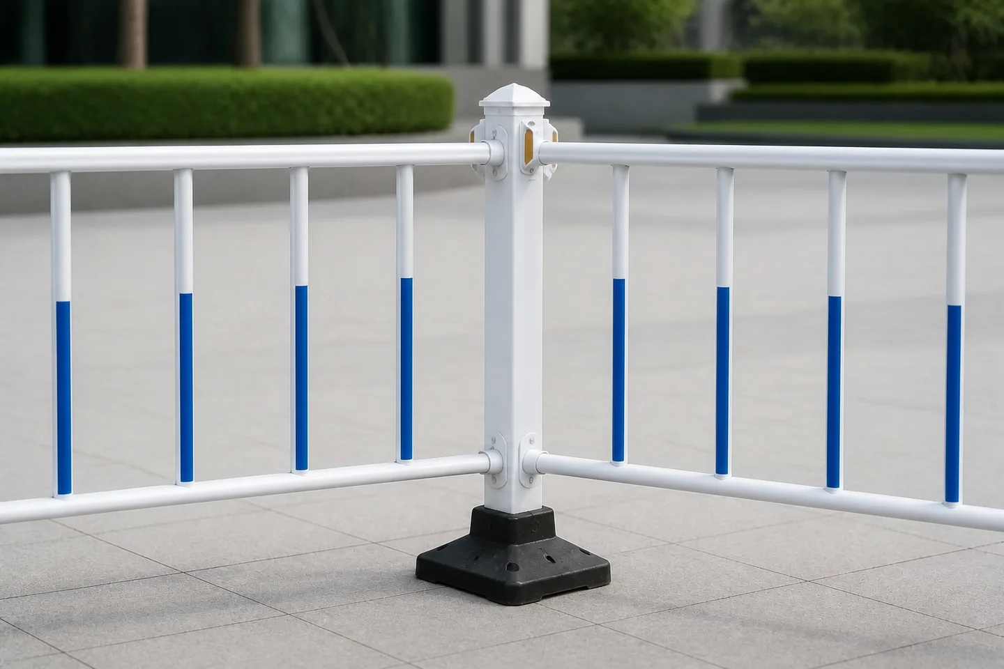 Municipal barrier connector and weighted foot