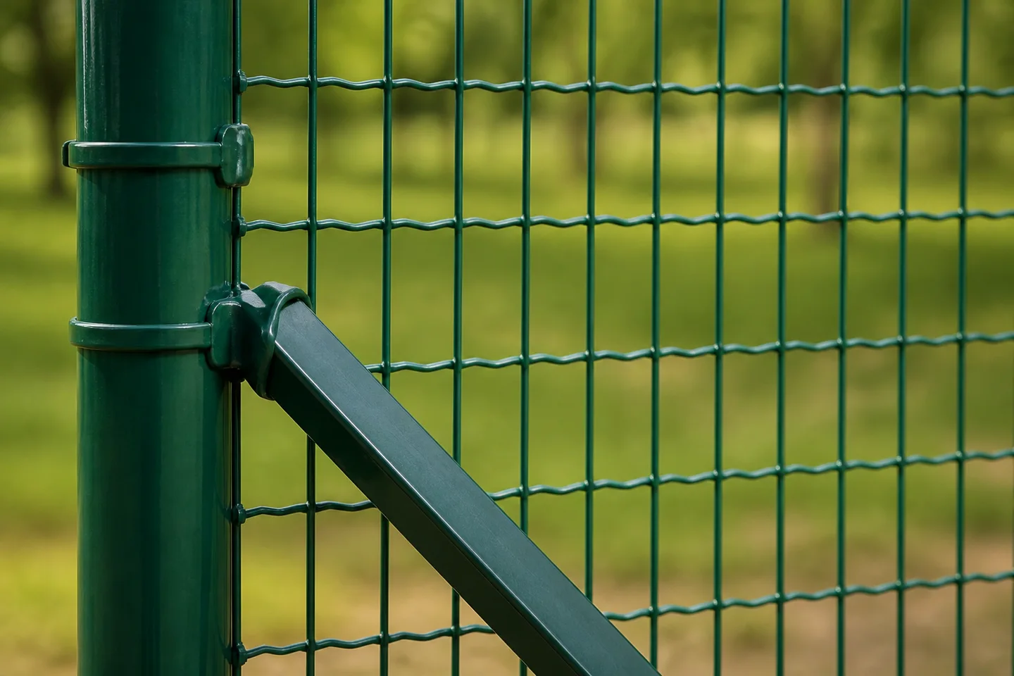 Poultry roll mesh at a round post
