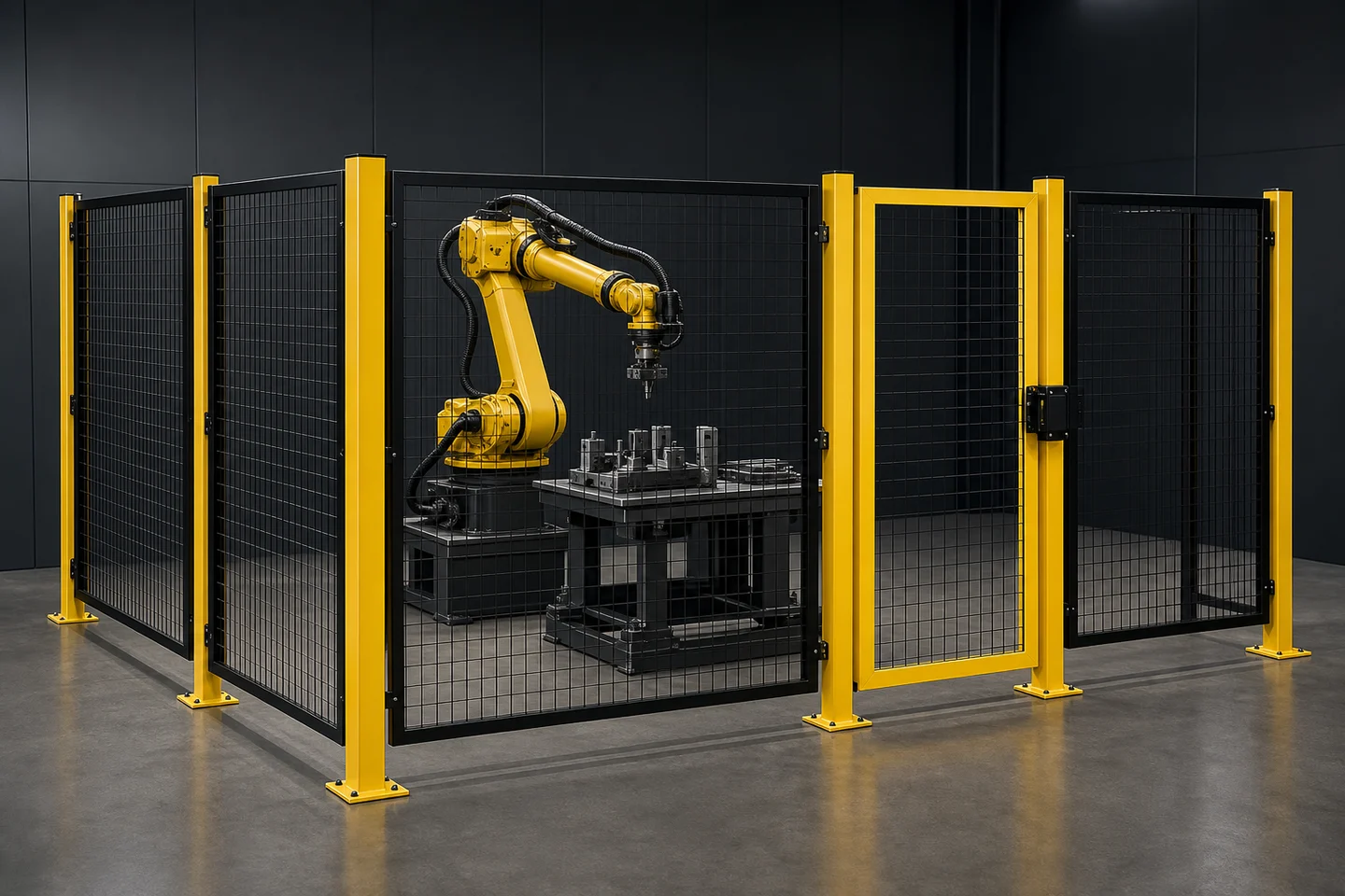 Robot Cell Mesh Fence