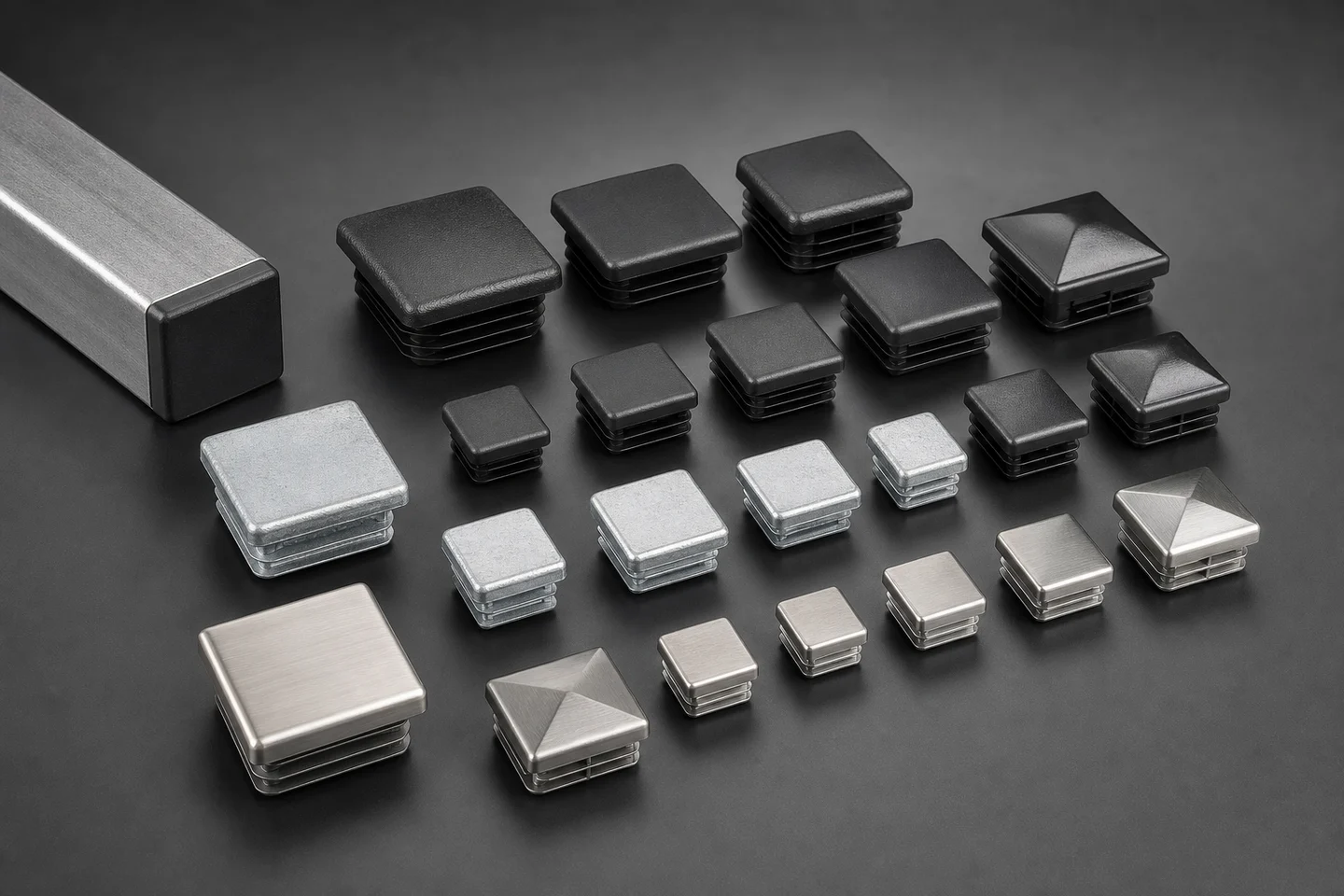 Square-Tube Fence End Caps