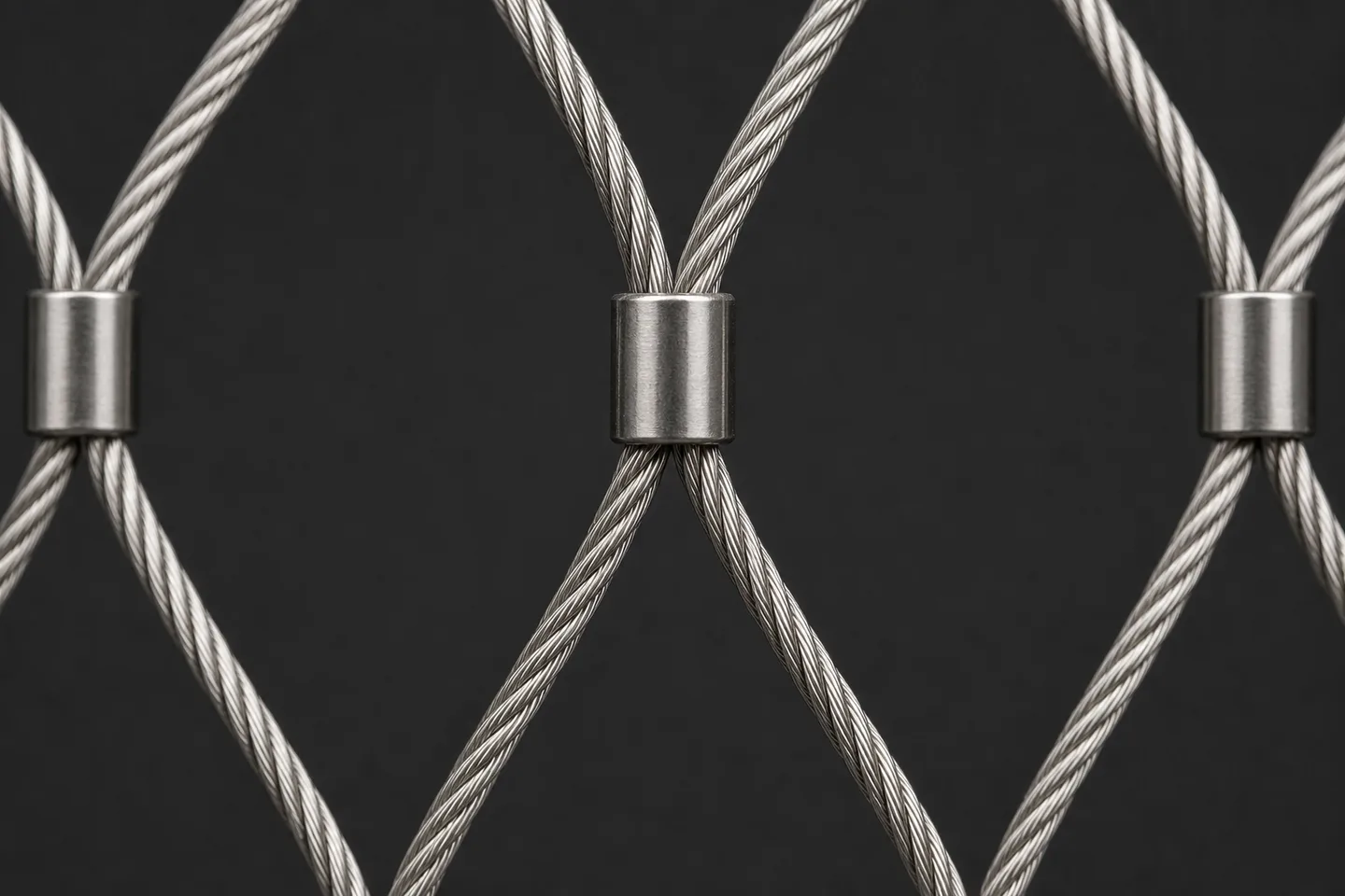 Stainless cable mesh ferrule connection