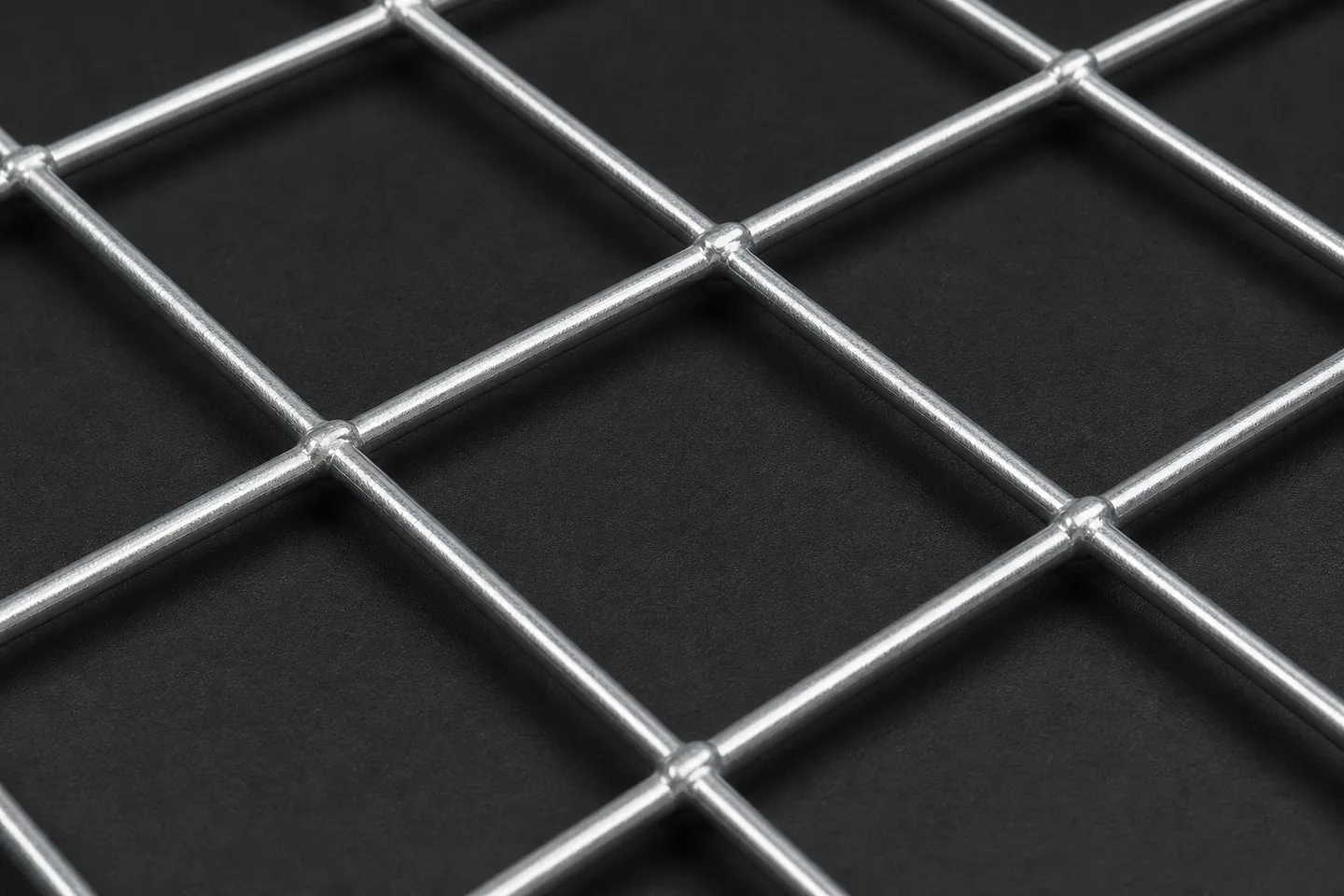 Galvanized wire intersections in welded square mesh